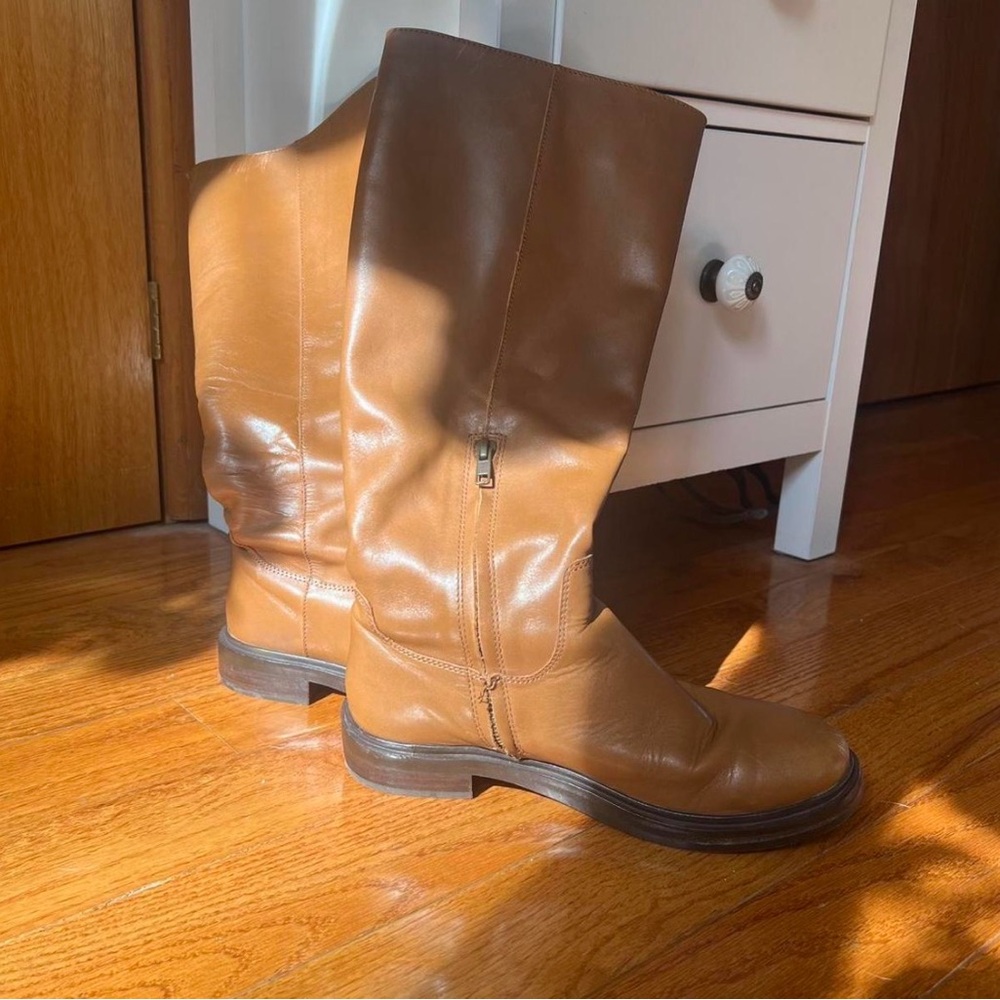 Madewell Tall Leather Riding Boots in Tan